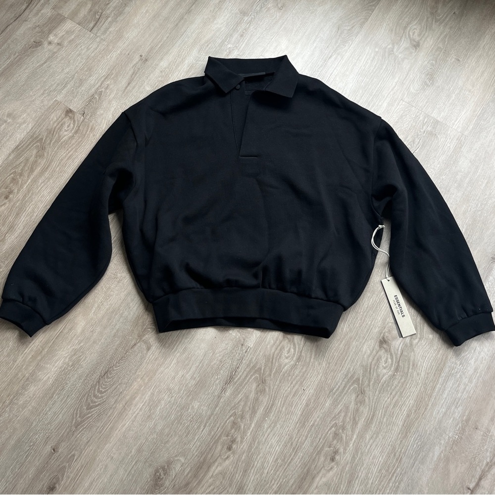 Essentials Black Bonded Polo